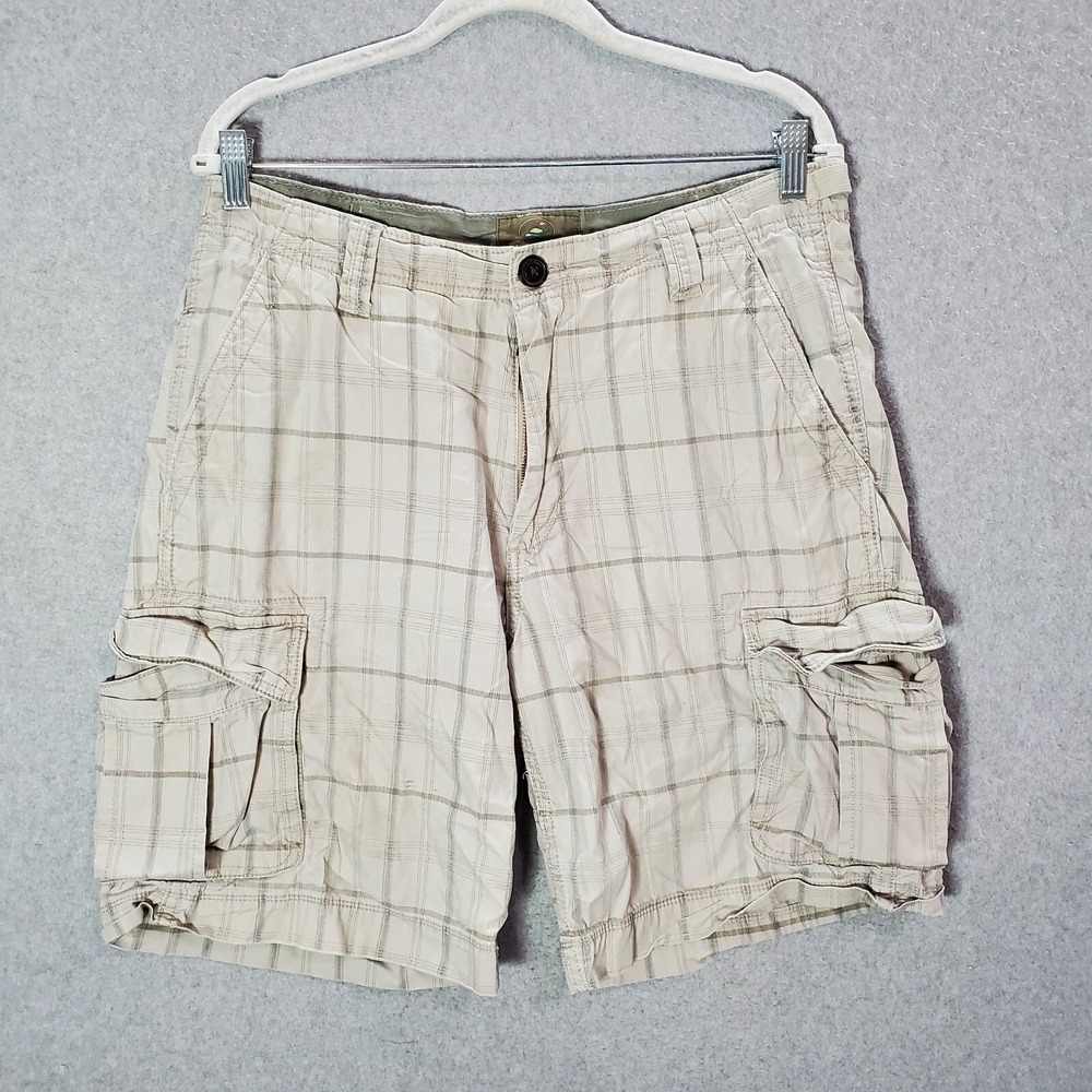 RedHead Men Shorts 34 Beige Plaid Cargo Outdoor Hunting Hiking Pockets